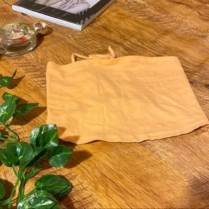 COPY - Double Zero light orange bandeau crop top lace up front/back size S
